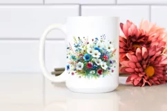Vibrant Watercolor with Small Wild Flowers, Transparent PNG Product Image 2