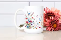 Vibrant Watercolor with Small Wild Flowers, Transparent PNG Product Image 2