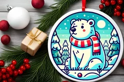 Round Christmas Ornament Sublimation|Clipart Product Image 2