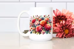 Colorfull Red Roses Watercolor | Sublimation | Clipart Product Image 2