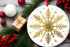 Round Christmas Ornament Sublimation|Clipart Product Image 2