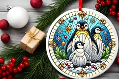 Round Christmas Ornament Sublimation|Clipart Product Image 1