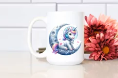 Baby Unicorn Nurse Moon | Clipart Product Image 2