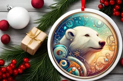 Round Christmas Ornament Sublimation|Clipart Product Image 2