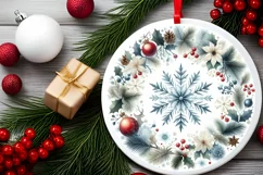 Round Christmas Ornament Sublimation|Clipart Product Image 2