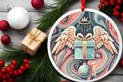 Round Christmas Ornament Sublimation|Clipart Product Image 1