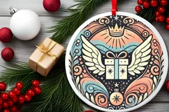 Round Christmas Ornament Sublimation|Clipart Product Image 1