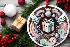 Round Christmas Ornament Sublimation|Clipart Product Image 1