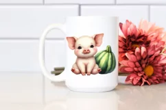 Funny Baby Pig Sitting Zucchini Product Image 2