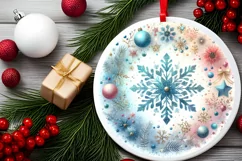 Round Christmas Ornament Sublimation|Clipart Product Image 2