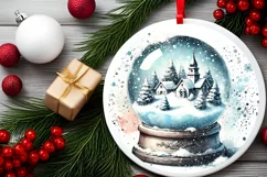 Round Christmas Ornament Sublimation|Clipart Product Image 1