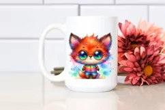 Colorful Layered Baby Fox for Summer | Sublimation Clipart Product Image 2