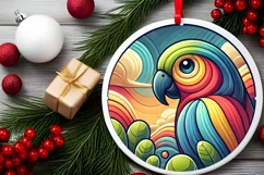 Round Christmas Ornament Sublimation|Clipart Product Image 1