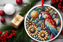 Round Christmas Ornament Sublimation|Clipart Product Image 1
