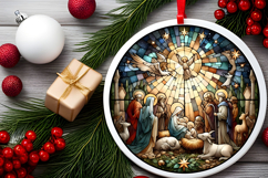Round Christmass Ornament PNG Product Image 2
