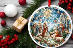 Round Christmas Ornament Sublimation|Clipart Product Image 2