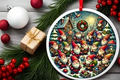 Round Christmas Ornament Sublimation|Clipart Product Image 1
