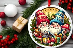 Round Christmas Ornament Sublimation|Clipart Product Image 1