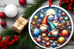 Round Christmas Ornament Sublimation|Clipart Product Image 2