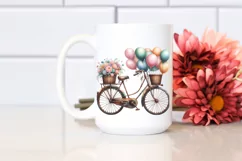 Vintage Rusted Bicycle Balloons Clipart Product Image 2