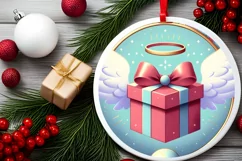 Round Christmas Ornament Sublimation|Clipart Product Image 1