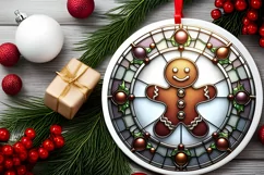 Round Christmas Ornament Sublimation|Clipart Product Image 1