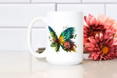 Abstract Vibrant Watercolor Butterfly, Transparent PNG Product Image 2