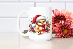 Watercolor Christmas Chicken PNG Product Image 2