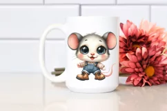 Expressive Happy Baby Mouse with Boots Clipart Product Image 2