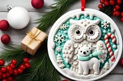Round Christmas Ornament Sublimation|Clipart Product Image 1