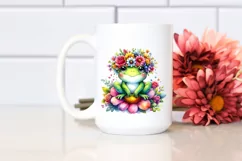 Cartoon-Style Frog with Flower Crown | Vibrant Product Image 2