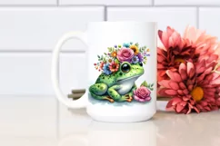 Cartoon-Style Frog with Flower Crown | Vibrant Product Image 2