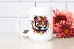 Quirky Tiger,Colorful Sticker | Clipart Product Image 2
