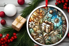Round Christmas Ornament Sublimation|Clipart Product Image 1