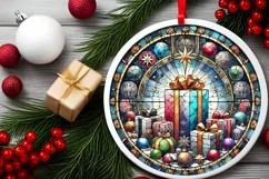 Round Christmas Ornament Sublimation|Clipart Product Image 1