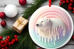 Round Christmas Ornament Sublimation|Clipart Product Image 2