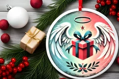 Round Christmas Ornament Sublimation|Clipart Product Image 1