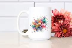 Colorful Particles Golden Foil Splash Clipart Product Image 2