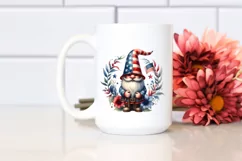 Vintage Gnome USA Flag Colors Centered Watercolor | Product Image 2
