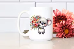 Koala Big Eyes Flower Bouquet Human Like | Sublimation | Product Image 2