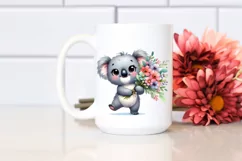 Excited Koala with Flower Bouquet | Clipart Product Image 2