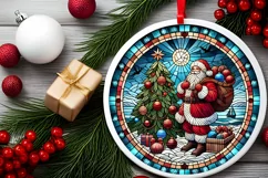Round Christmas Ornament Sublimation|Clipart Product Image 1