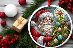 Round Christmas Ornament Sublimation|Clipart Product Image 1