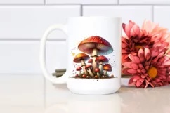 Detailed Mushroom Watercolor Splash PNG Product Image 2