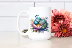 Colorful Baby Peacock Sleeping | Sublimation Clipart Product Image 2