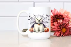 Funny Watercolor Polar Bear Spider Web Haloween Vampire Product Image 2