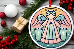 Round Christmas Ornament Sublimation|Clipart Product Image 1