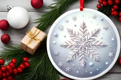 Round Christmas Ornament Sublimation|Clipart Product Image 2