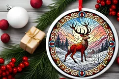Round Christmas Ornament Sublimation|Clipart Product Image 1