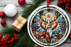 Round Christmas Ornament Sublimation|Clipart Product Image 1